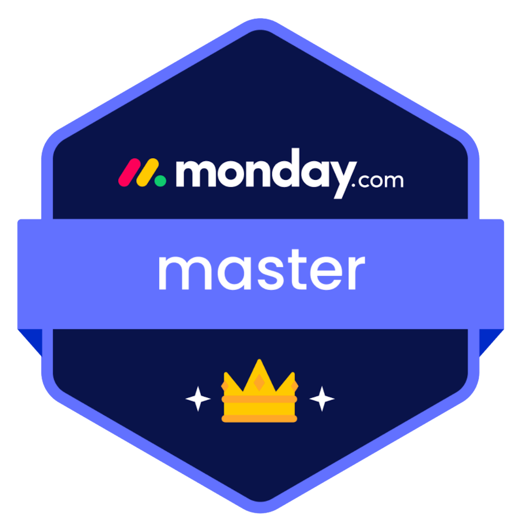 Monday.com master certified badge