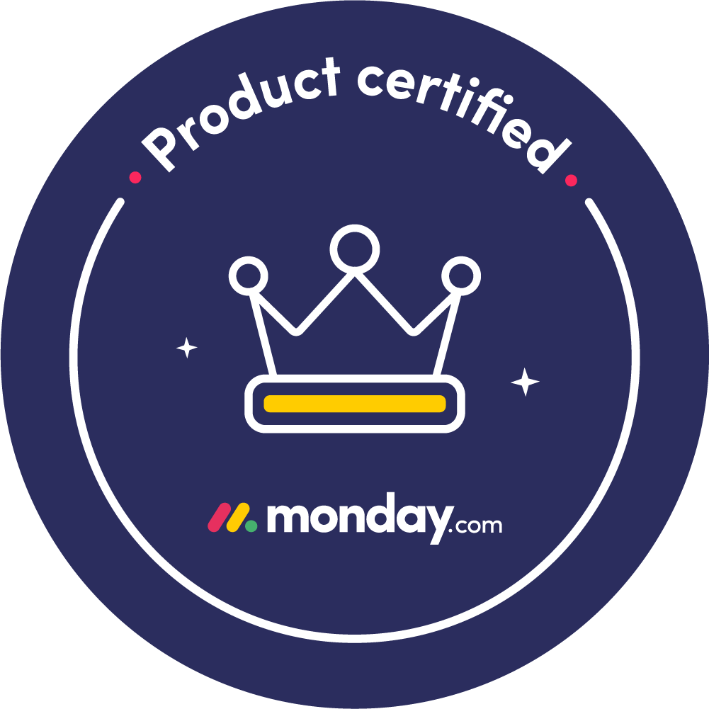 Monday.com Product certified badge